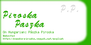 piroska paszka business card
