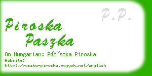 piroska paszka business card